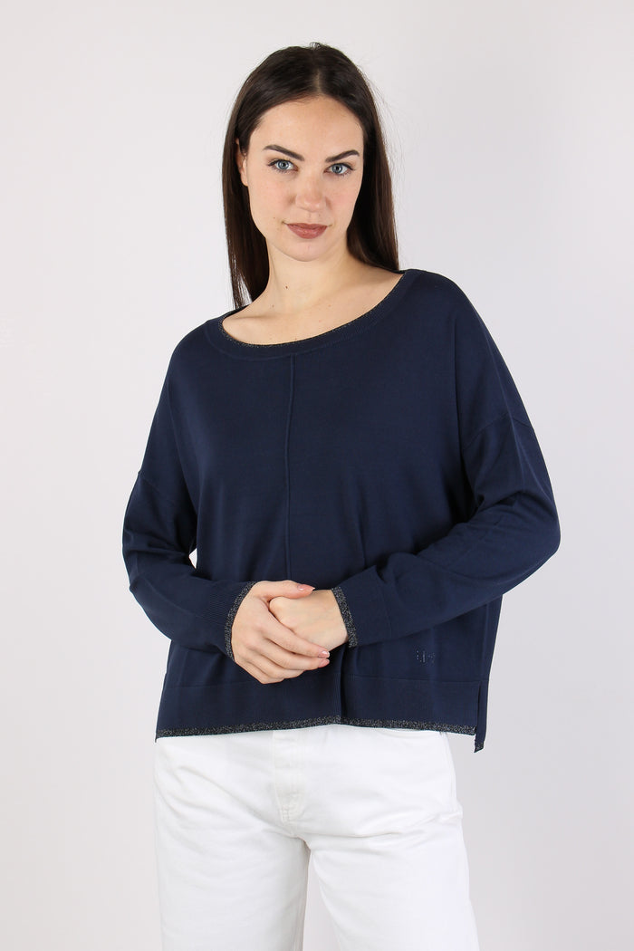 Maglia Scatoletta Lurex Blu Navy-3