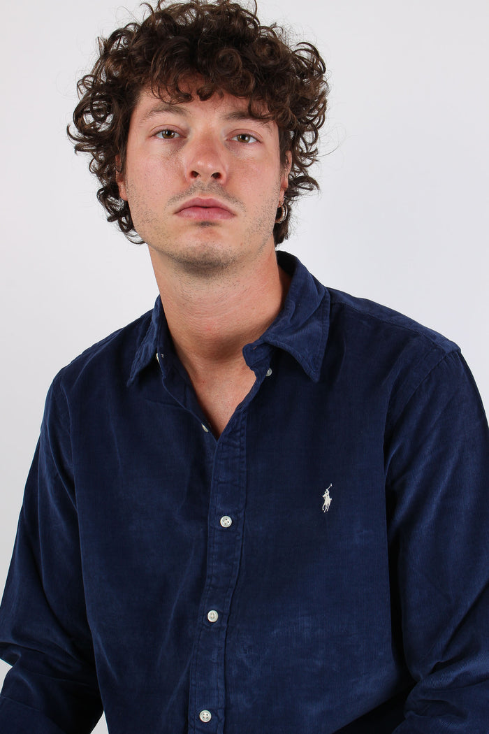 Camicia Velluto Newport Navy/white-7