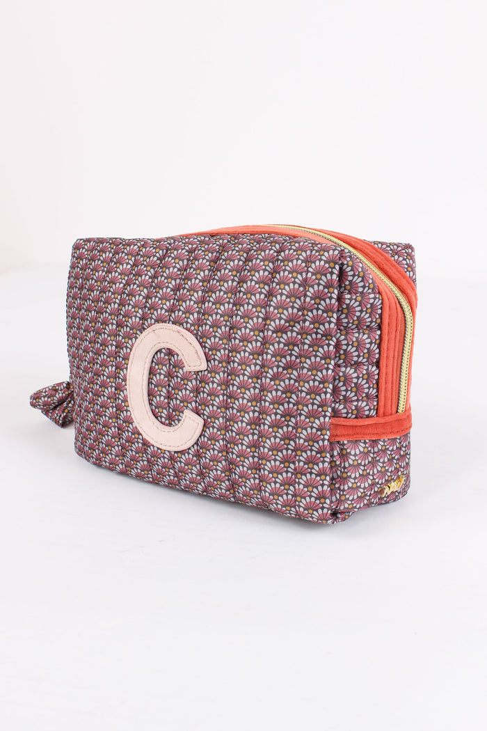 Pochette Patch Lettera C Fango/corallo-3