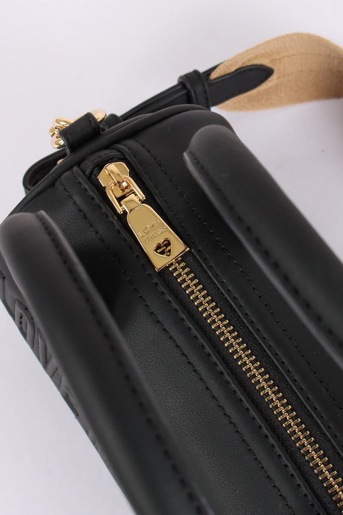 Bauletto Effetto Denim Nero-7