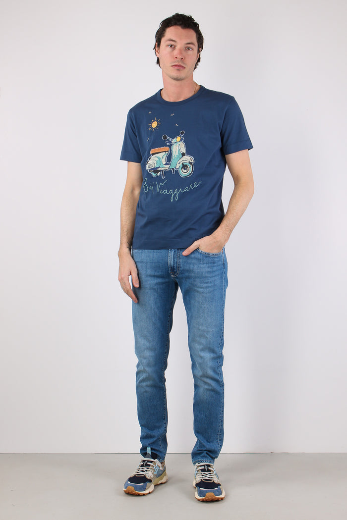 T-shirt Ricamo Vespa Inchiostro-2