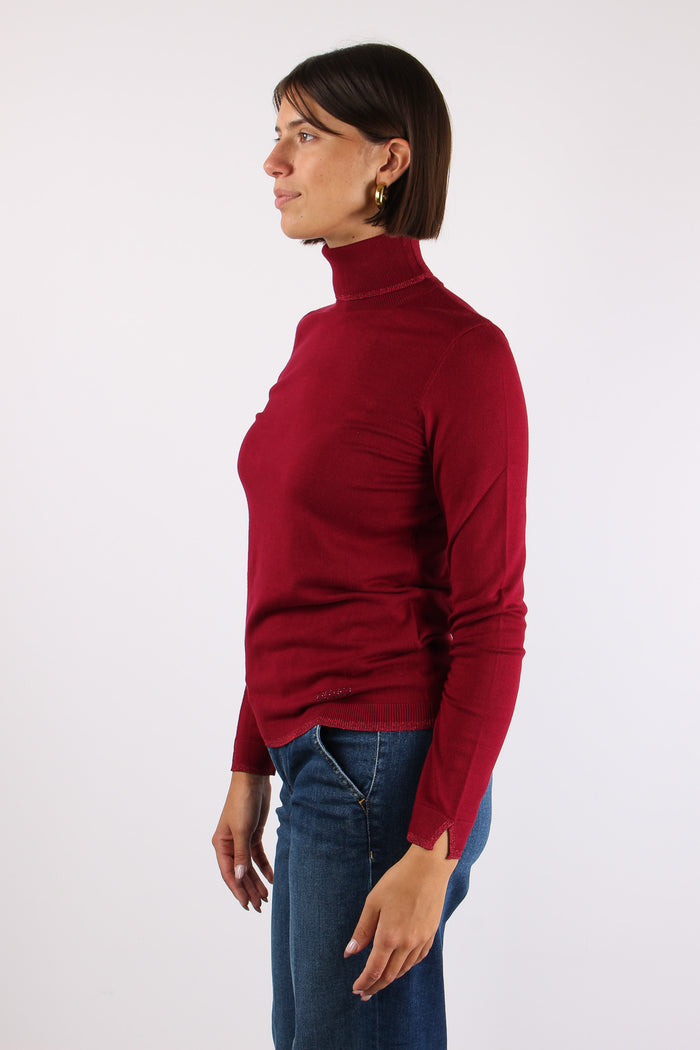 Collo Alto Viscosa Lurex Scarlet-4