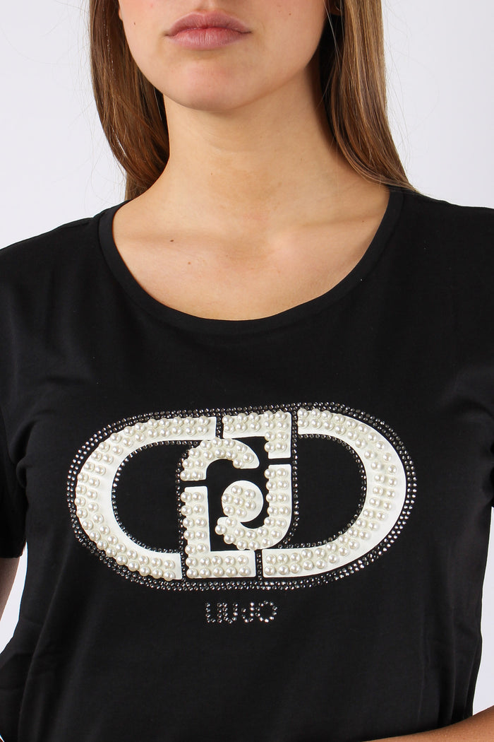 T-shirt Monogram Perle Nero/monogram-8