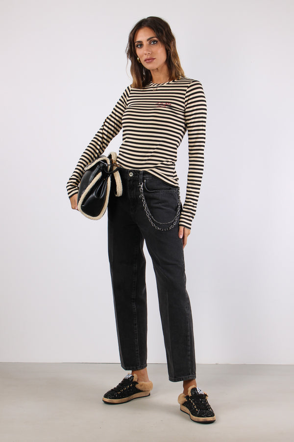 Denim Boyfriend Catena Tasca Denim Black