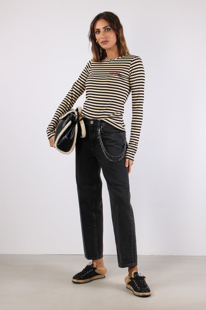 Denim Boyfriend Catena Tasca Denim Black