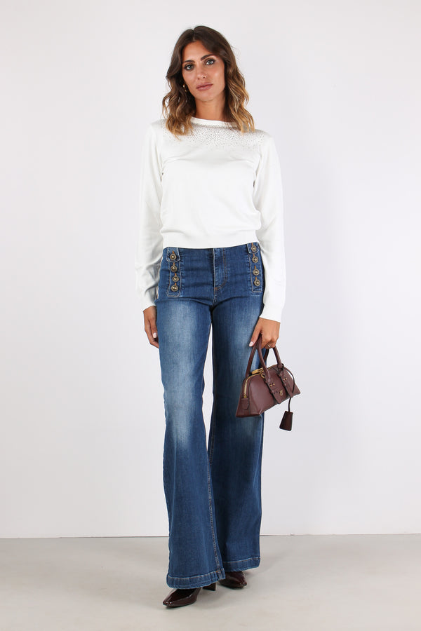 Avetraz Girocollo Cascata Strass Milk
