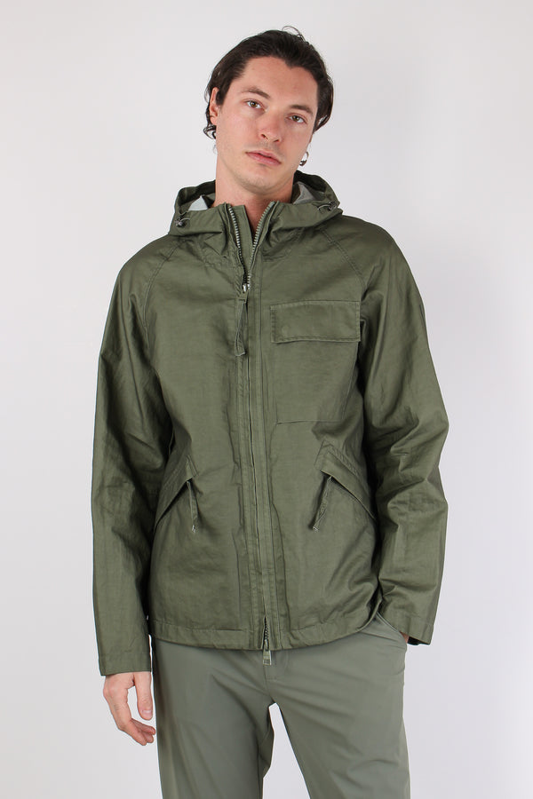 Giubbotto Cappuccio Spalmato Salvia