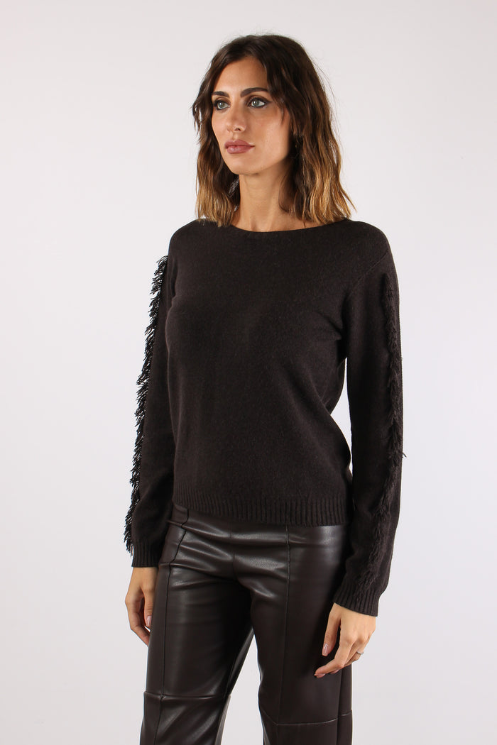 Maglia Girocollo Frangia Manic Moro-6
