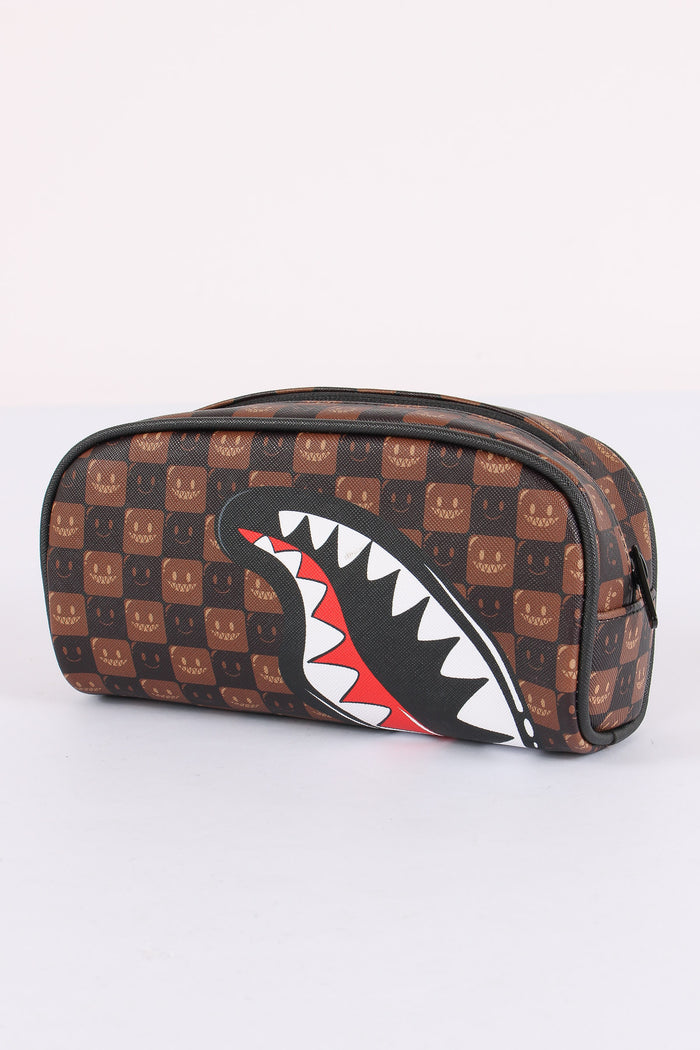 Pouch Sharks In Paris Check Marrone-5
