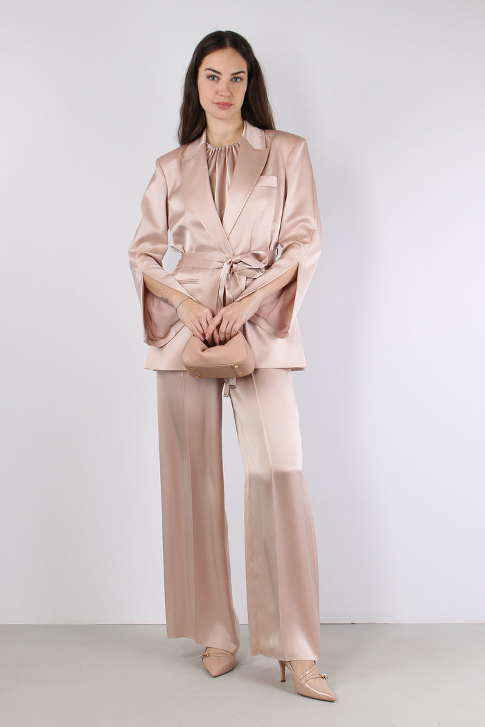 Rapa Giacca Cintura Satin Rosa Mogano-3