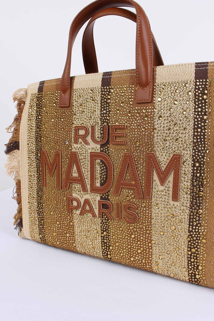 Shopping Strass Stripes Brown-4