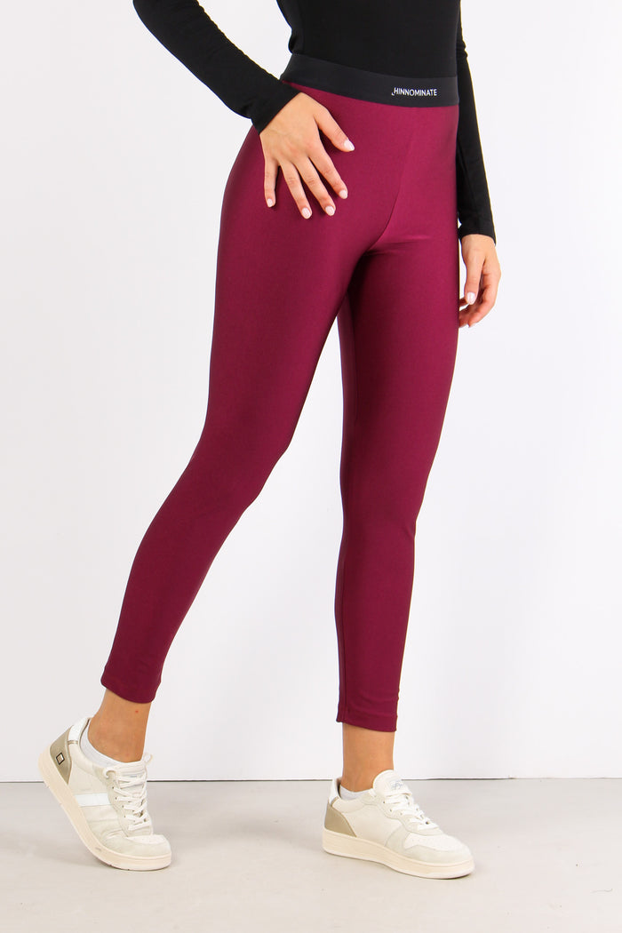 Leggins Elastico Logo Bordeaux-8