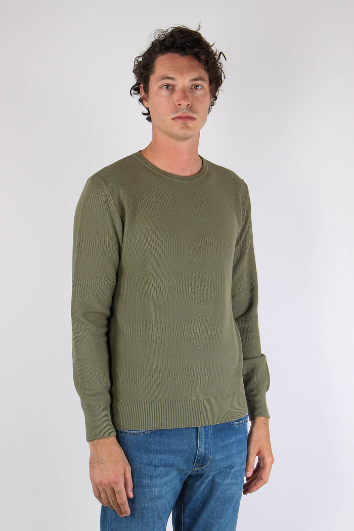 Maglia Girocollo Nido D Ape Militare-6