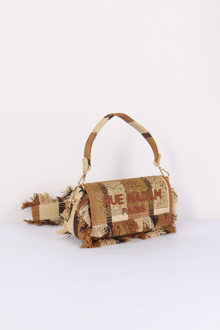 Tracolla Strass Stripes Brown-8