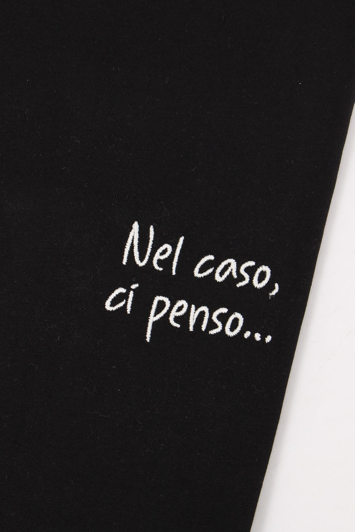 T-shirt Ricamo Nel Caso Ci Pe Nero-7