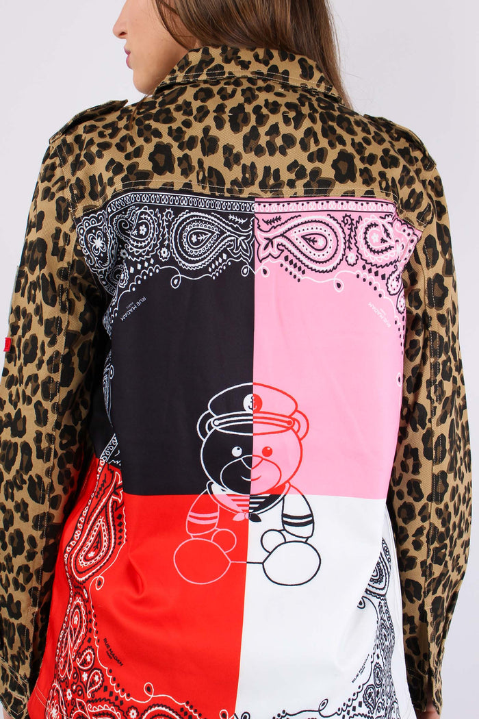 Giacca Over Fantasia Patch Leopard-9