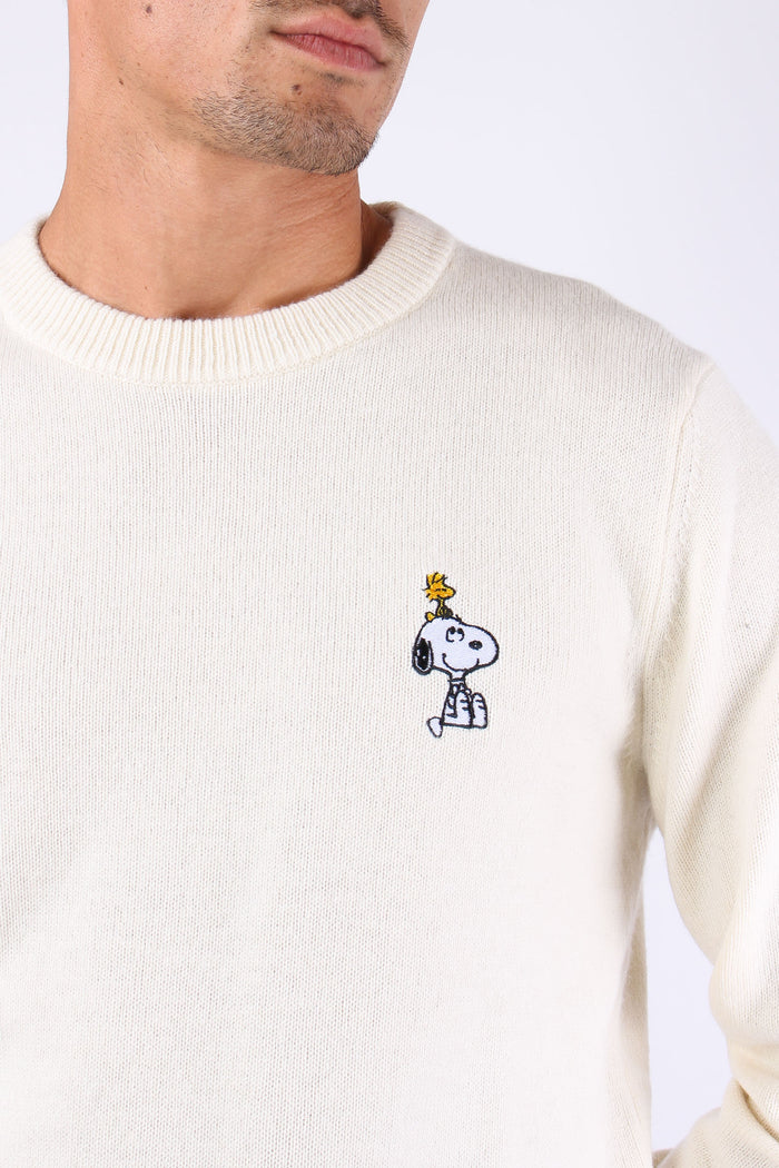 Maglia Logo Ricamo Laterale Bianco-5