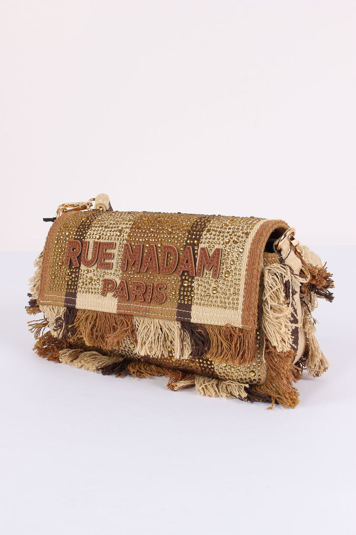 Tracolla Strass Stripes Brown-5