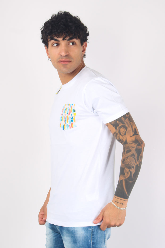 T-shirt Taschino Tavola  Surf Bianco-5