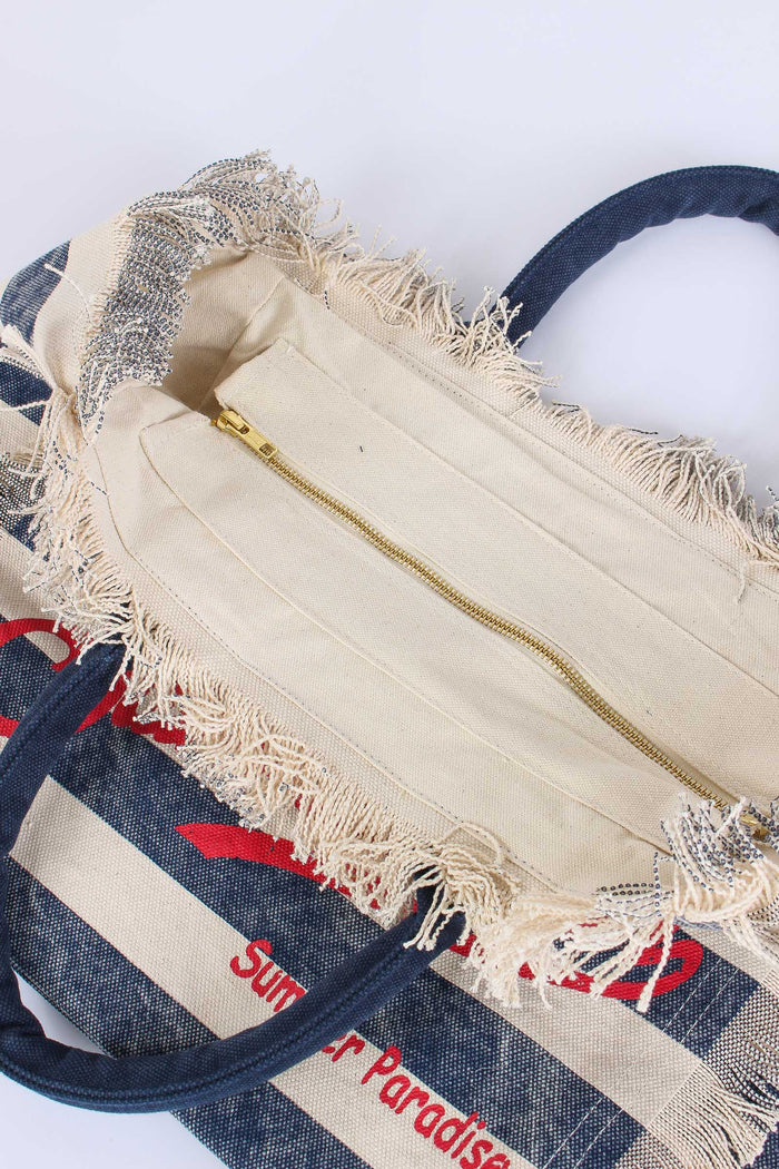 Vanity Canvas Righe Blu/rosso-6