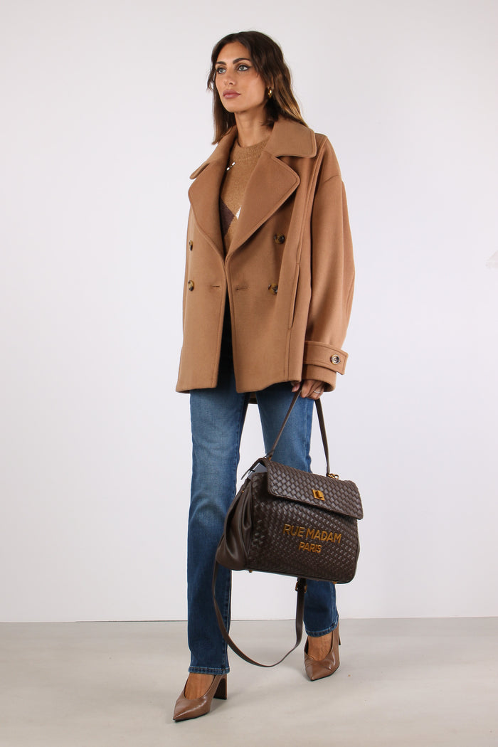 Cappotto Corto Doppiopetto Cozy Beige-5