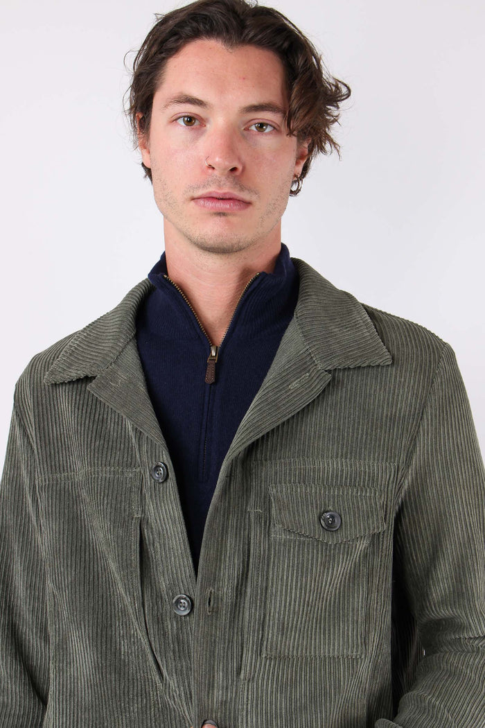 Spillo Giacca Camicia Velluto Salvia-7