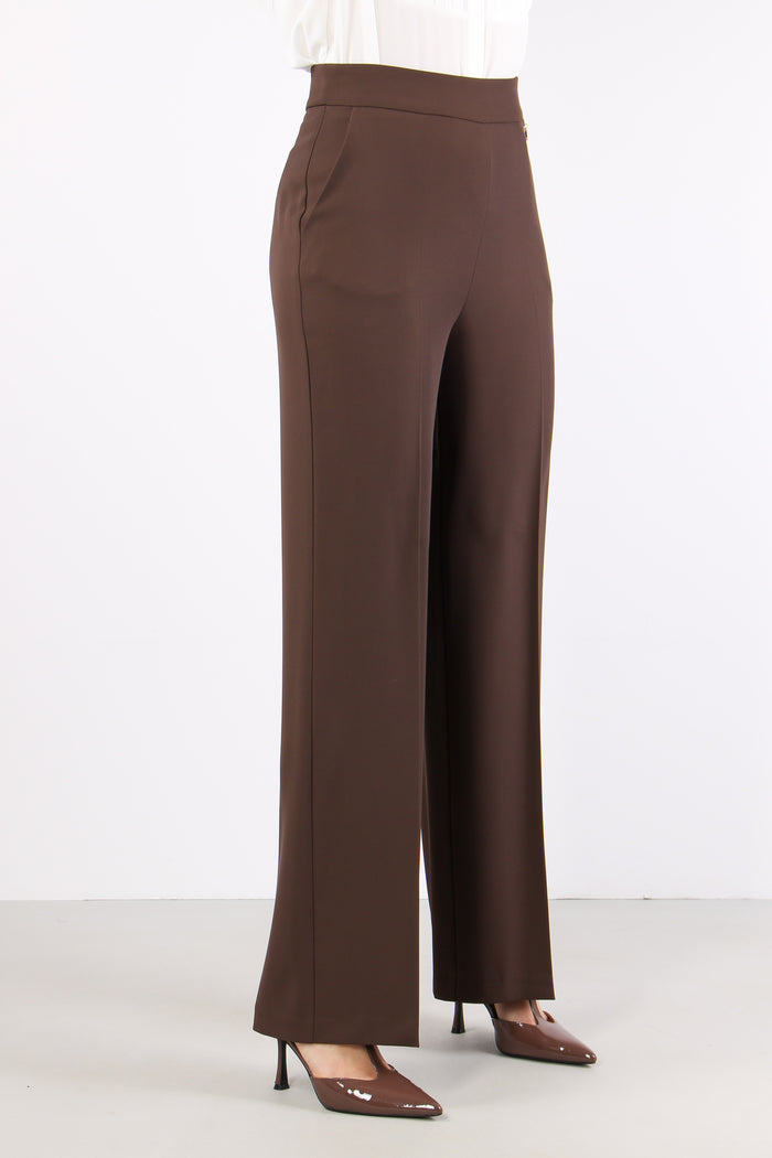 Lalim Pantalone Palazzo Fluido Chocolate-7