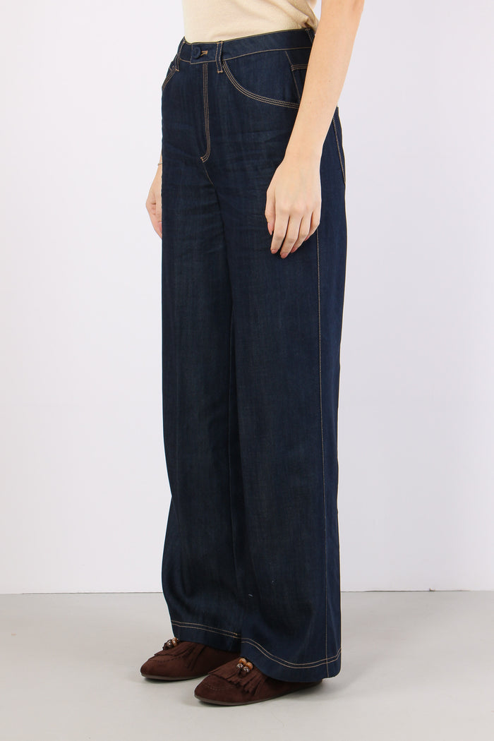 Pantalone Chambry Impunture Co Blu Denim-3