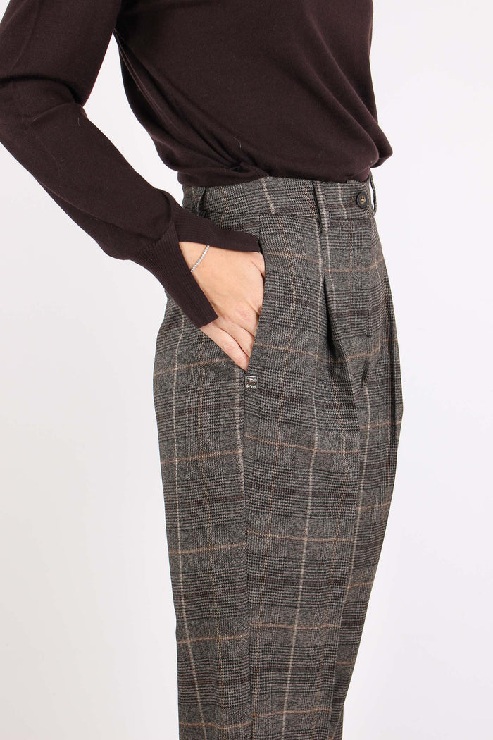 Pantalone Palazzo Quadri Caffe-6