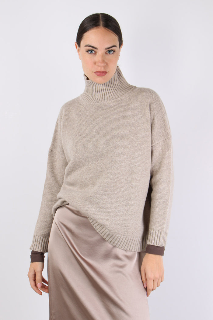 Borgia Maglia Collo Alto Casha Melange-2