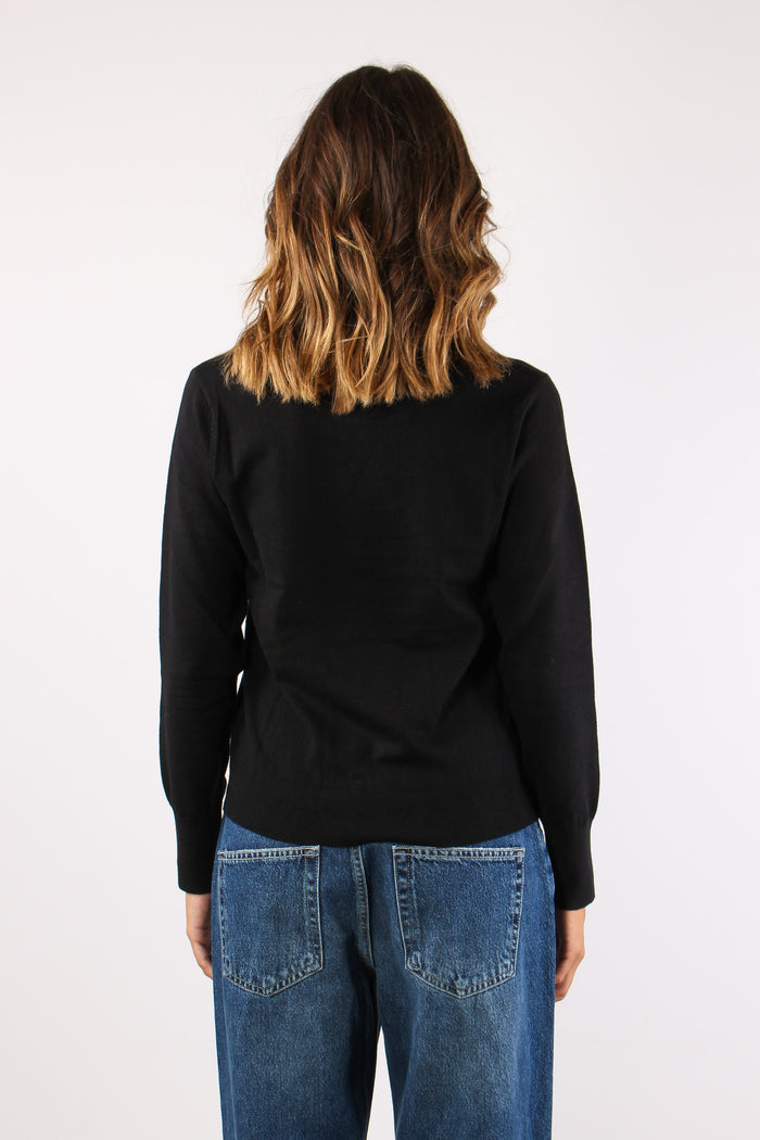 Maglia Girocollo Viscosa Nero-4