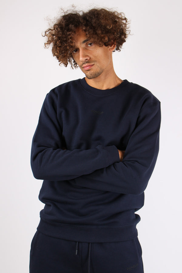 Felpa Girocollo Logo Blu-2