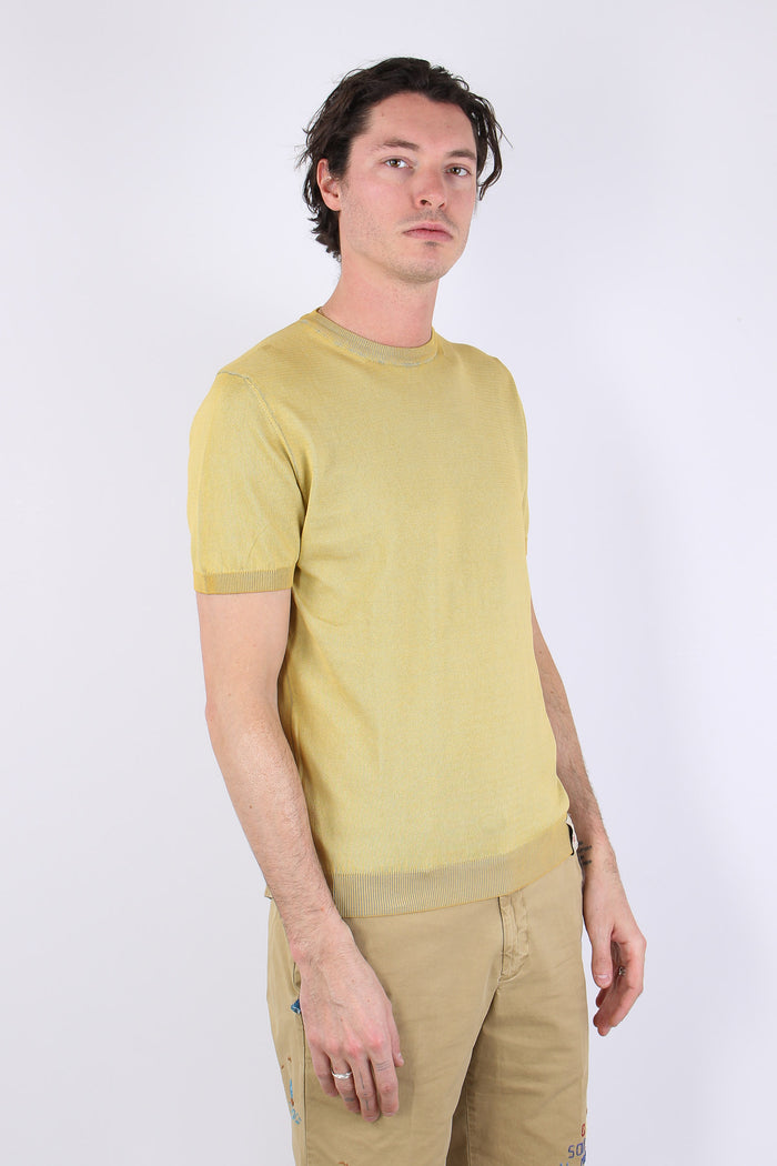 Maglia M/m Filo Reversibile Mostarda/argento-8