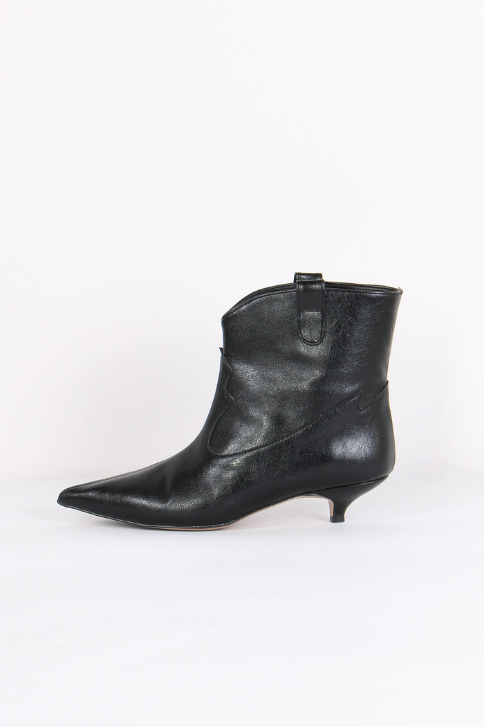 Stivale Effetto Texano Nero-4