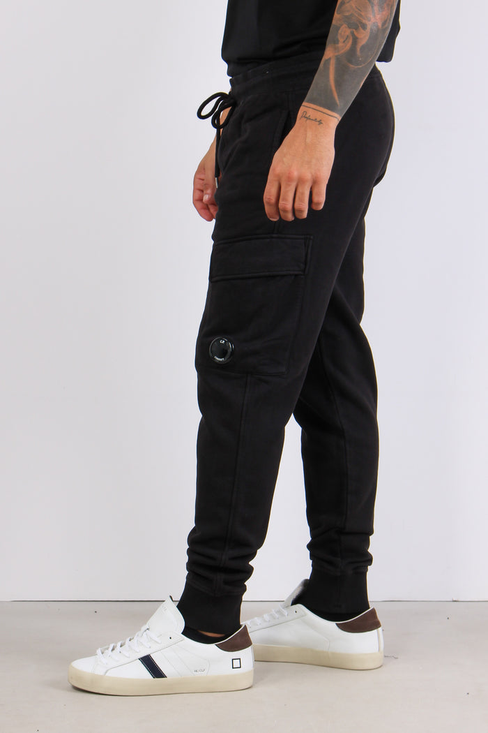 Pantalone Felpa Cargo Black-5