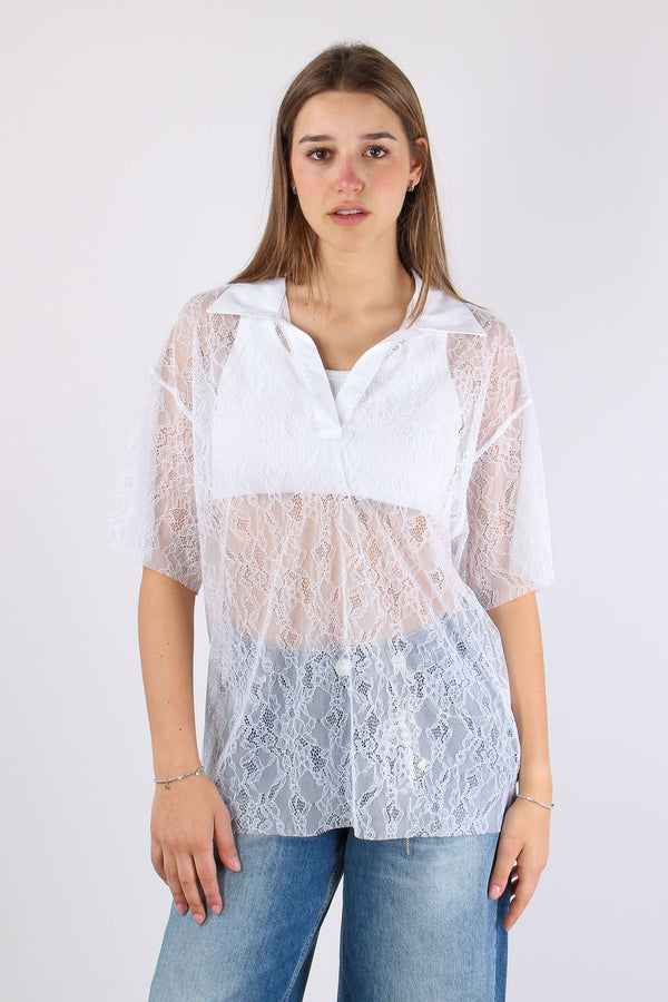 Polo Manica Corta Pizzo Bianco