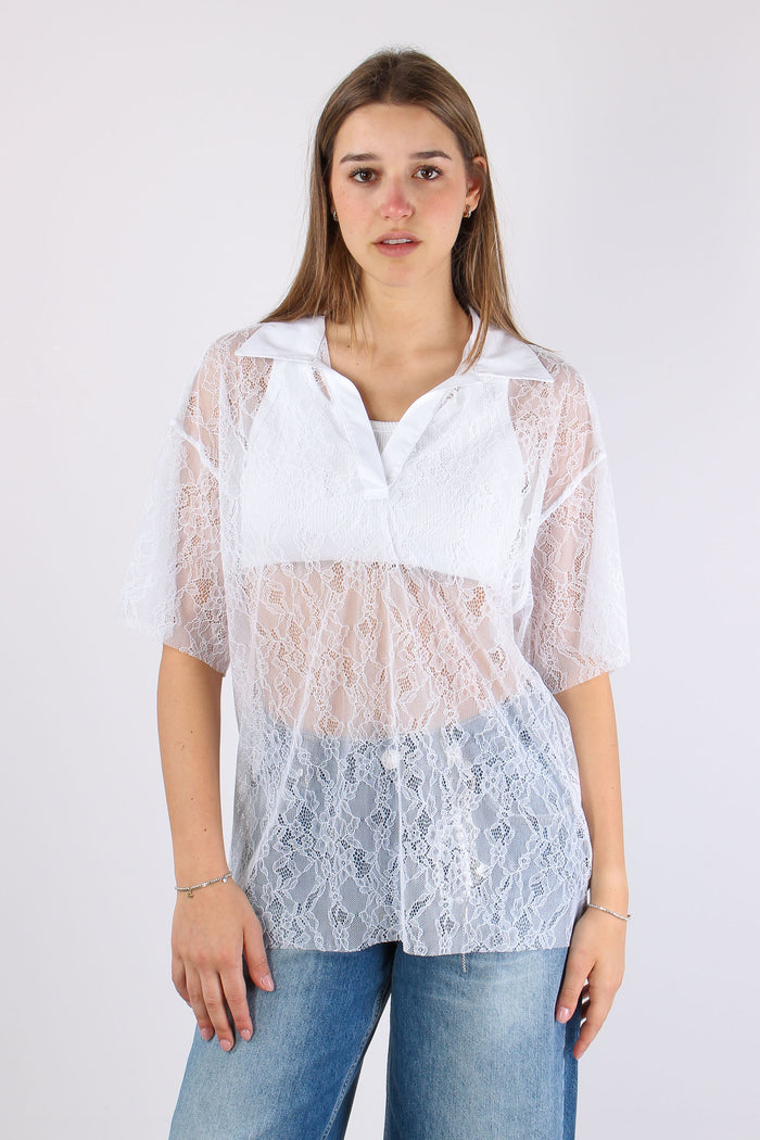 Polo Manica Corta Pizzo Bianco