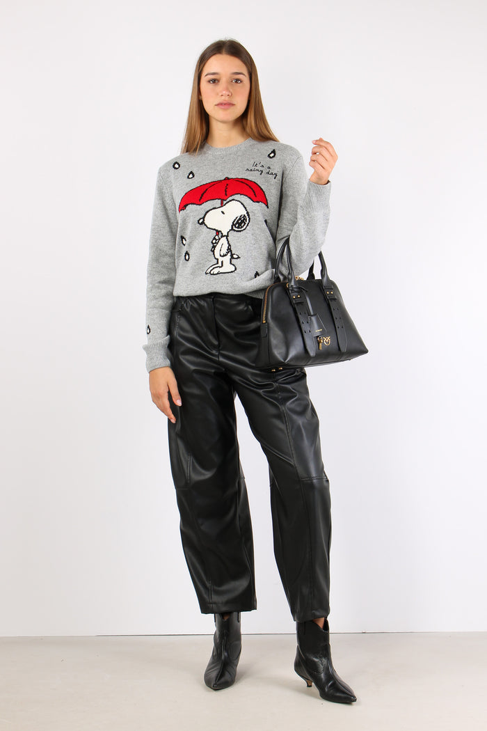 Girocollo Snoopy Loves Rain Grigio-6