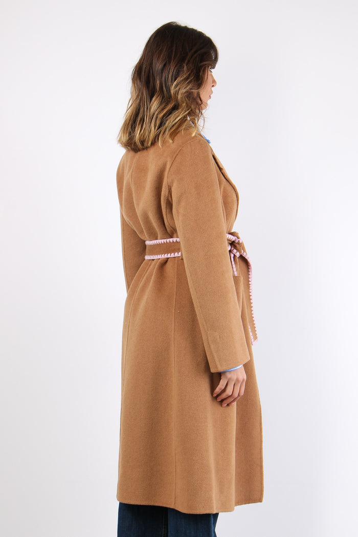 Cappotto Vestaglia Impunture Cammello-5