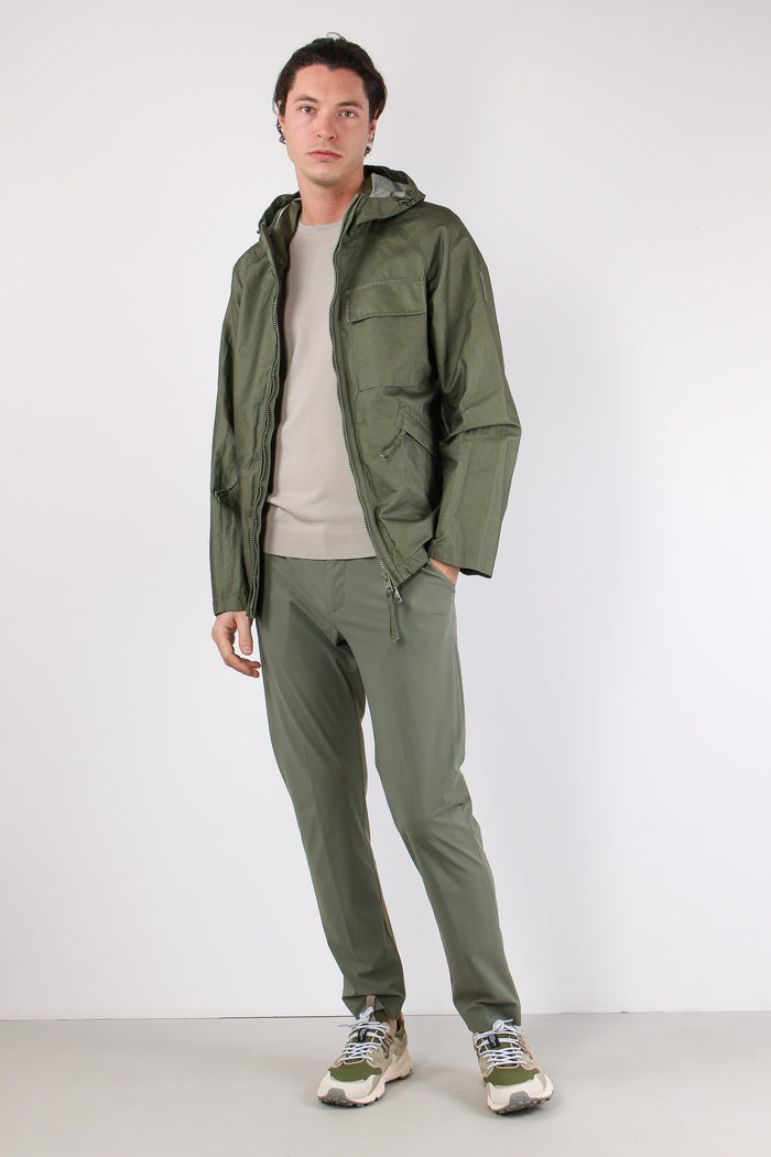 Giubbotto Cappuccio Spalmato Salvia-3