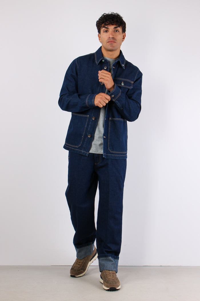 Giacca Over Denim Blu-5