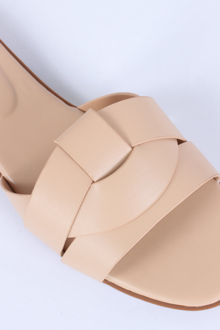 Ciabatta Incrocio Laminata Beige-7