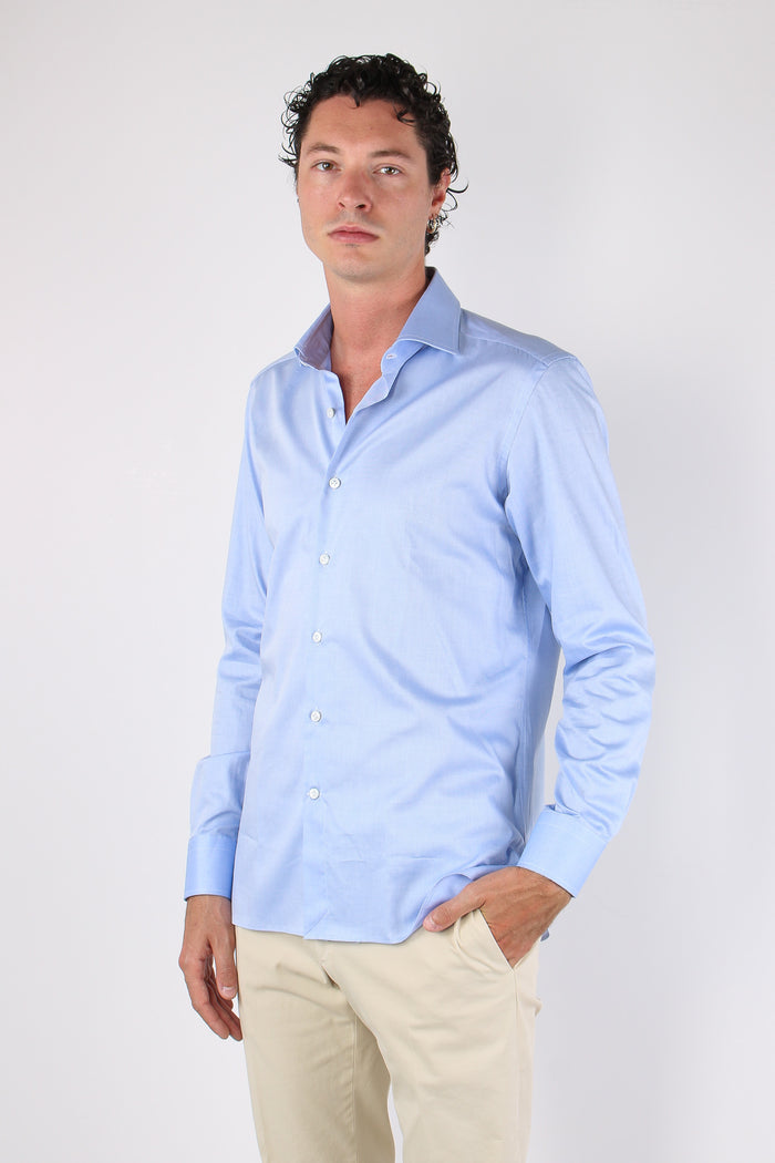 Camicia Oxford Celeste-3