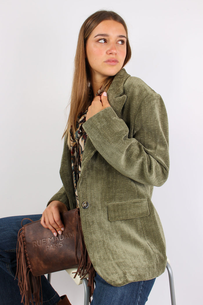 Giacca Monopetto Velluto Militare-8