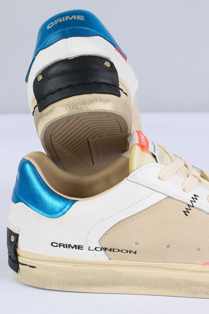 Sneakers Distressed Pacific Blue Bianco-4