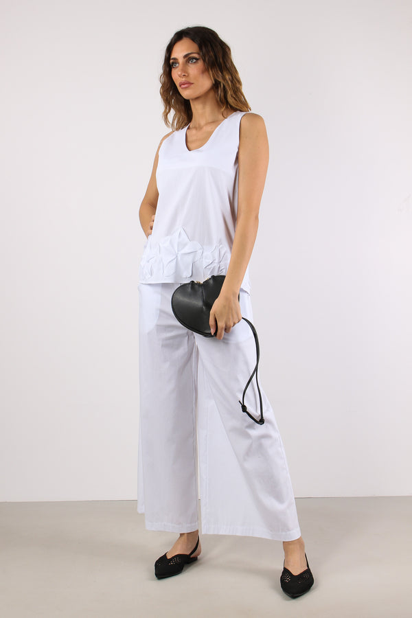 Casacca Fondo Fiori Bianco