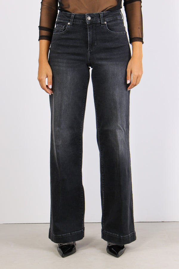 Pantalone Flare Authentic Nero Lavato-2