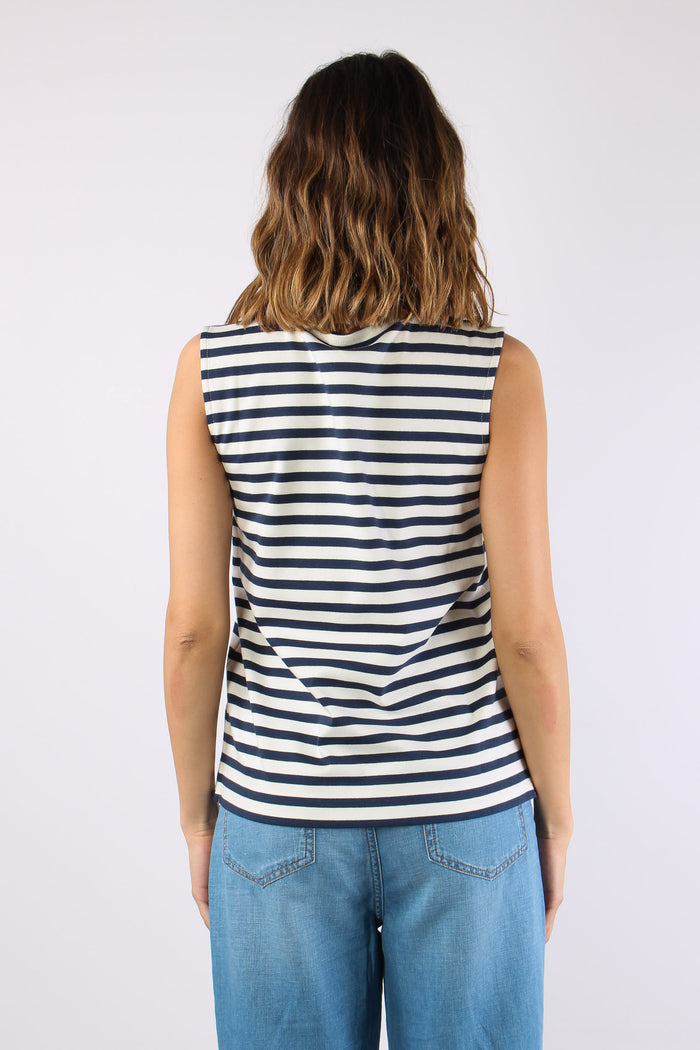 Multih T-shirt Smanicata Riga Ecru/blu-4