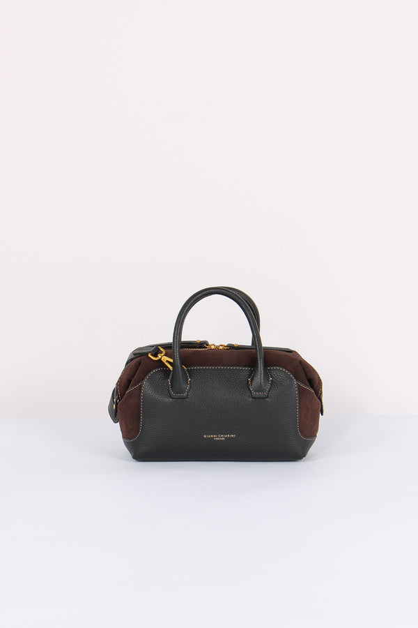 Gemma Mini Bag Bimateriale Nero/moka