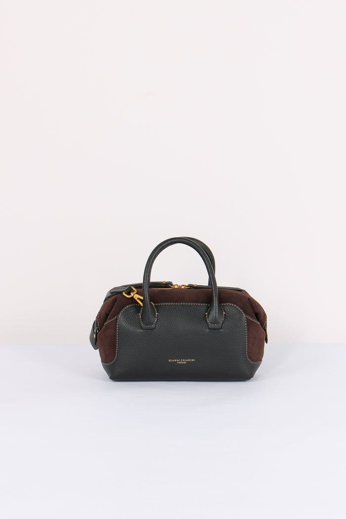 Gemma Mini Bag Bimateriale Nero/moka
